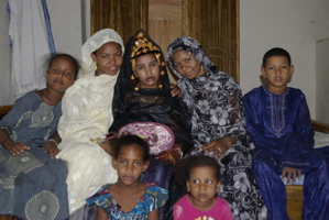 Bride and relatives in new home